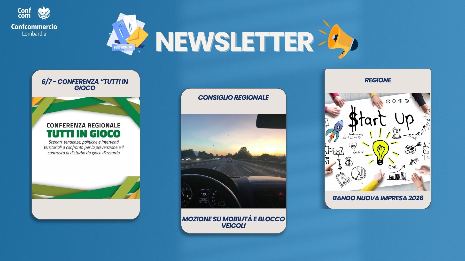 NEWSLETTER SETTIMANALE DI CONFCOMMERCIO LOMBARDIA: 7 LUGLIO 2026